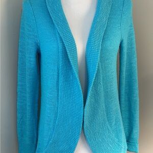 Lilly Pulitzer Blue Cardigan Sweater Open Front